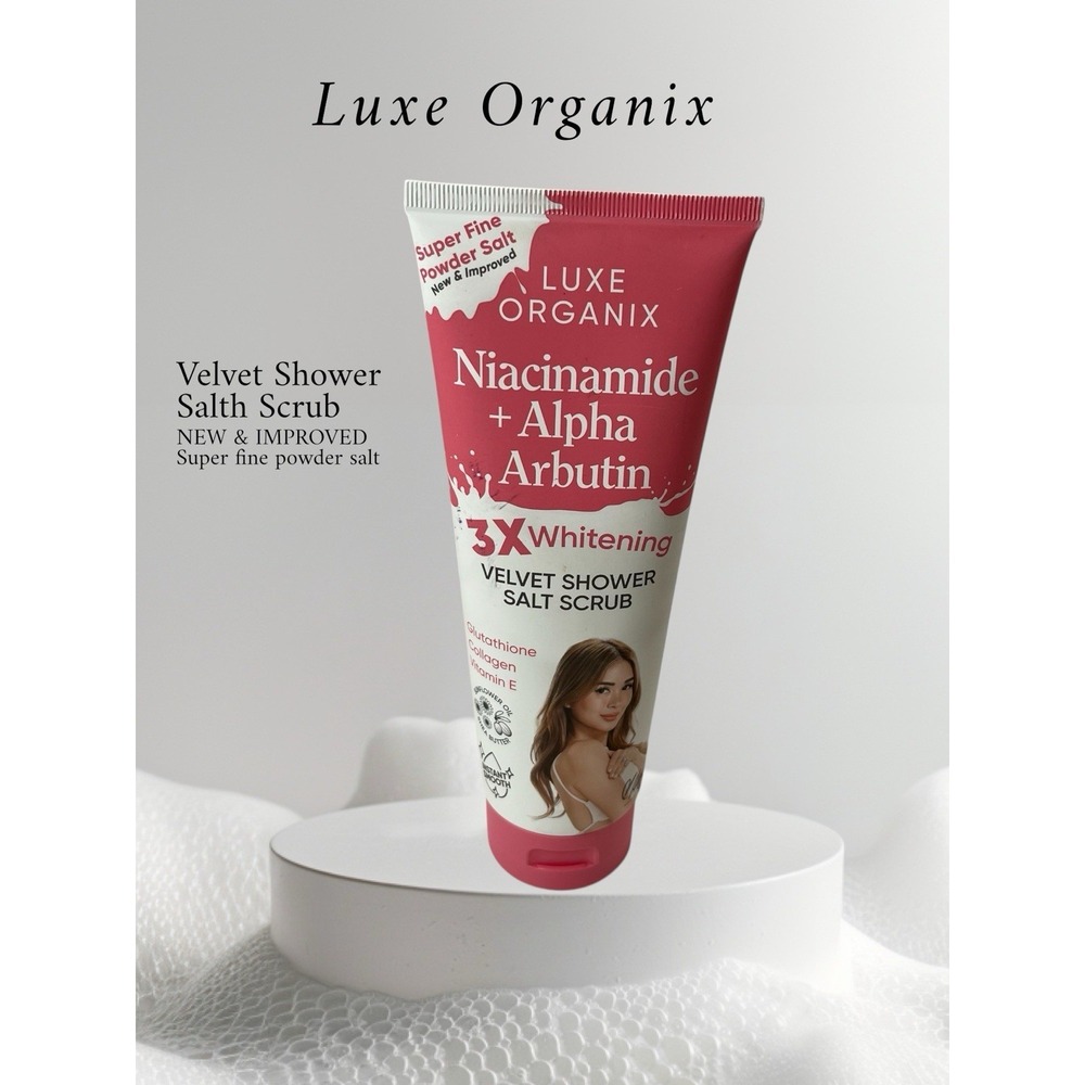 Luxe Organix Niacinamide + Alpha Arbutin‎ 3X Whitening Shower Salt Scrub